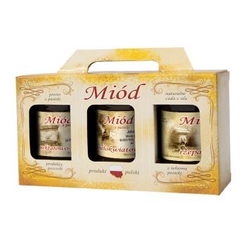 Pudełko retro na 3 słoiki 315ml