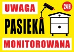 Tablica ostrzegawcza "Pasieka monitorowana 24h"